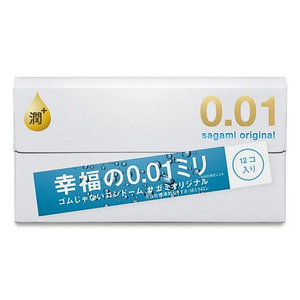 Полиуретановые презервативы Sagami Original 0,01 Extra Lub 12 шт