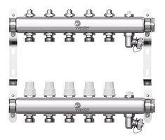 Коллектор W903.5 нержавеющий Wester 1"-3/4" в сборе на 5 выхода с 2 заглушками