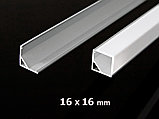 Алюминиевый профиль угловой с угловым экраном 16х16х для LED ленты, фото 2