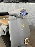 Детский электроскутер RiverToys K444PX-A (серый) сиденье эко-кожа+фонарь, фото 4