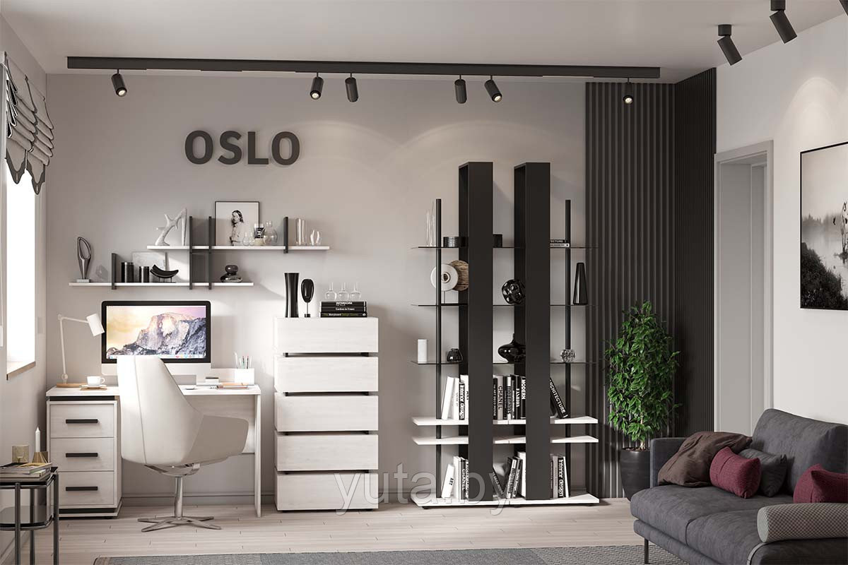 Глазовская мебельная фабрика - Мебель в магазинах "Аксамит" Гостиная Oslo комплект 2 (Бетон Пайн