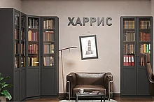 Глазовская мебельная фабрика - Мебель в магазинах "Аксамит" Библиотека Харрис (Антрацит)