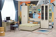 Лером - Мебель в магазинах "Аксамит" Детская Грейс композиция 5 (Серый Кашемир/Кашемир Матовый)