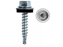 Саморез кровельный 5,5х25мм Цинк, шайба с прокл. (упак/200шт)