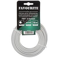Леска для триммера 3 мм, 15 м, круг, Favourite, FBT 3.0steel, нейлон