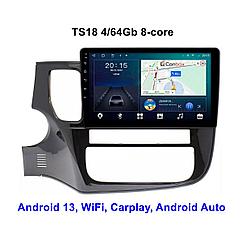 Штатная магнитола 10″ Android TS18 4/64Gb для Mitsubishi Outlander 2012-2018