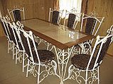 Набор мебели - 6 стульев и стол кованый 2 м длиной, 81 см шириной, 78см длиной №31, фото 2