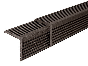 Равнополочный уголок ДПК (вельвет), 57*57*3000 мм, цвет венге, антрацит, коричневый