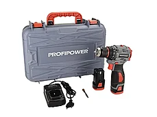 Дрель-шуруповерт бесщеточная ProfiPower BL-161 (16 В, 40 Нм, 2 АКБ 2 А/ч, патрон металл, кейс) E0210, фото 2
