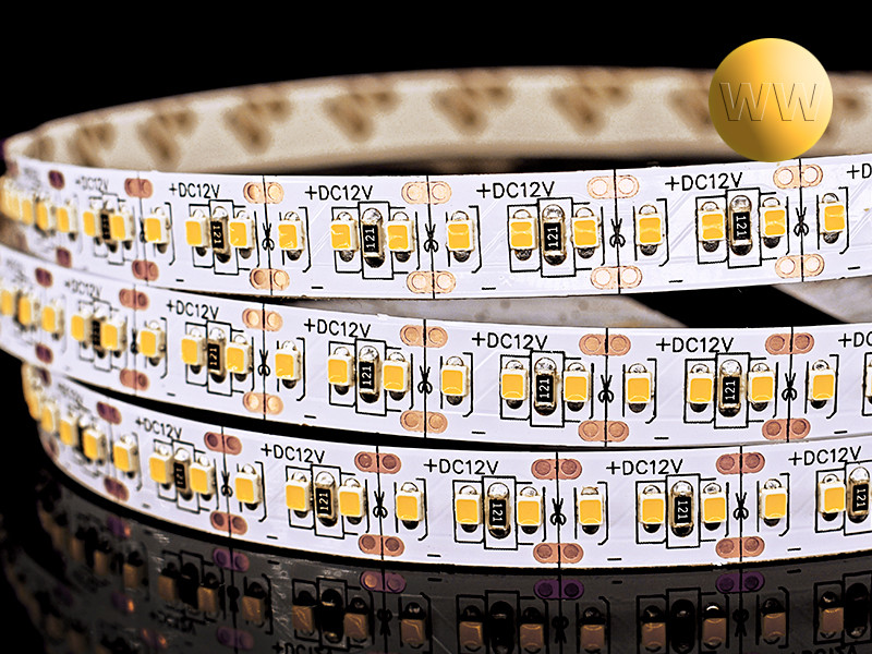 Светодиодная лента SMD 2025 204LED 24W 12V IP20(33) белый теплый