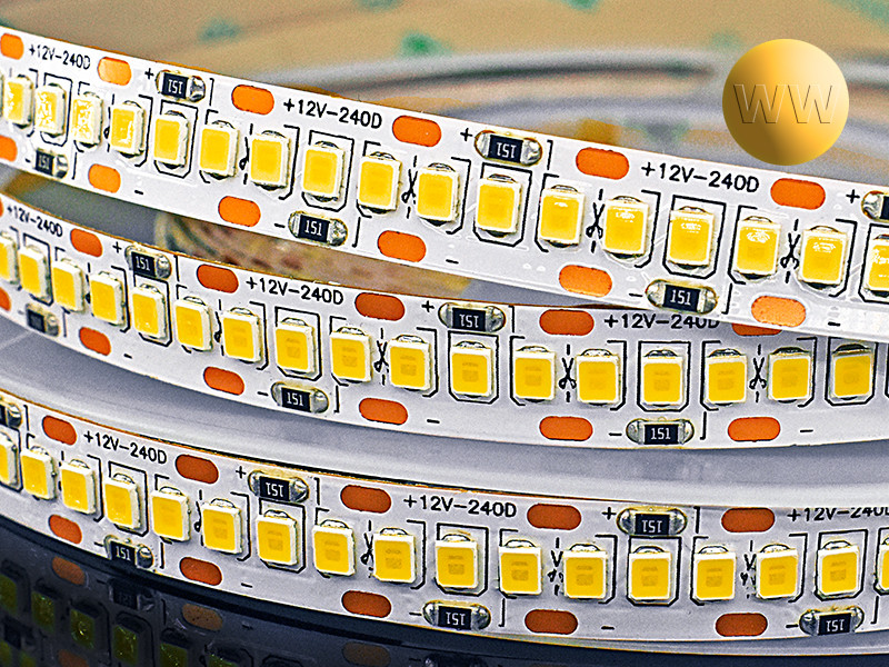 Светодиодная лента SMD 2835 240LED 22W 12V IP20 теплый белый