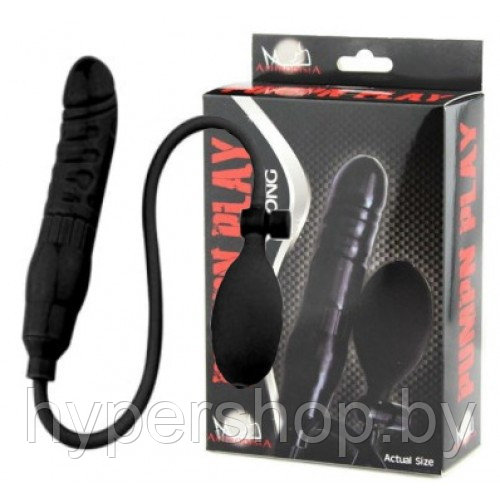 Черный фаллоимитатор расширяющийся Pump N Play Dong 16 см