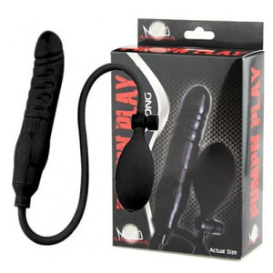 Черный фаллоимитатор расширяющийся Pump N Play Dong 16 см