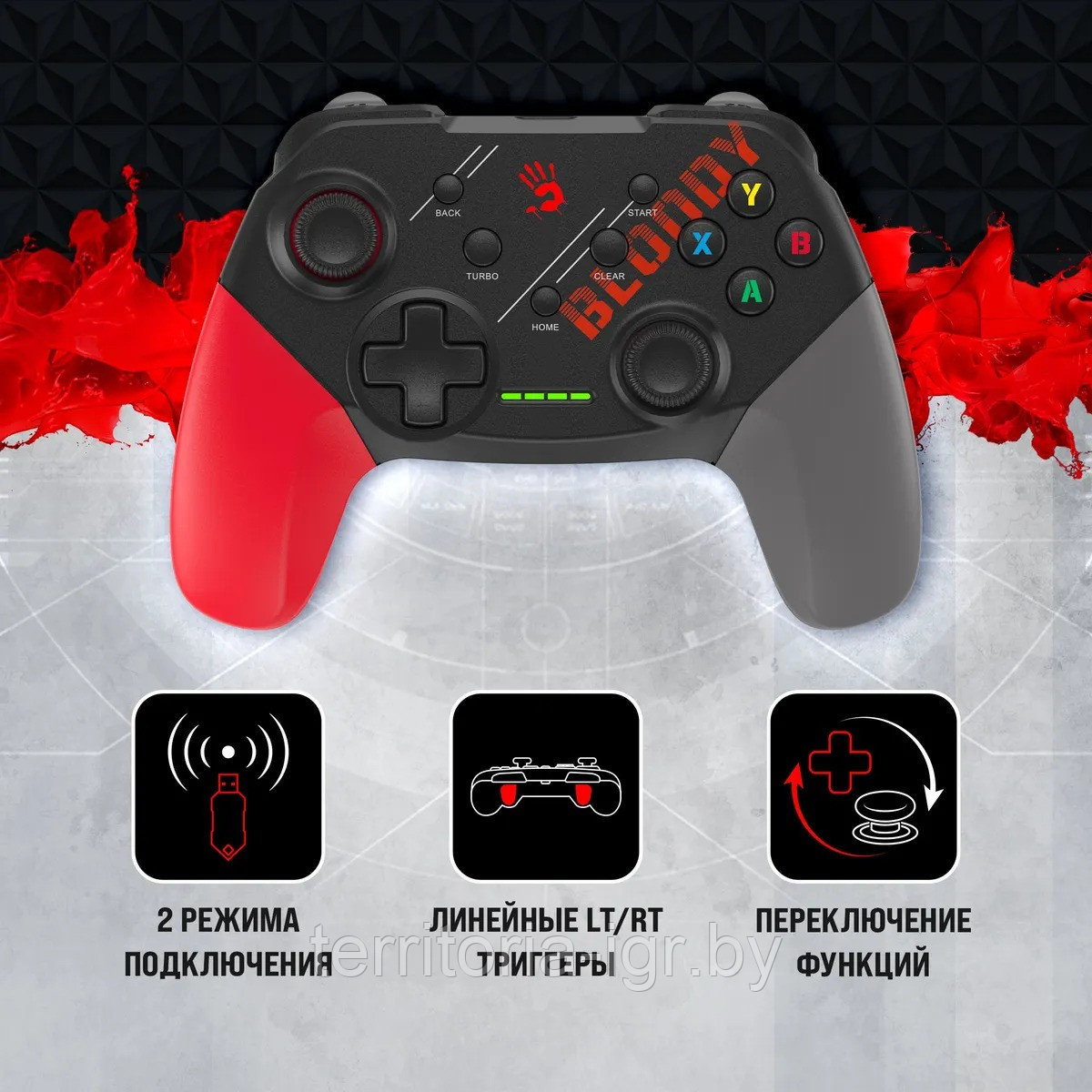 Геймпад A4Tech Bloody GPW50 Sports черный/красный USB Беспроводной вибро-отдача обратная связь (GPW50)