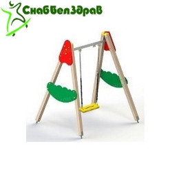 Качели на деревянных стойках с подвеской