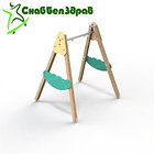 Качели на деревянных стойках с подвеской, фото 4