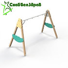 Качели на деревянных стойках двойные, фото 2
