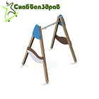 Качели на деревянных стойках с оцинкованной балкой, фото 2
