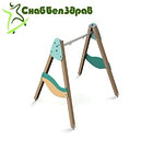 Качели на деревянных стойках с оцинкованной балкой, фото 3