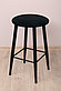 Полубарный табурет "Техас" Черный матовый/Катания Блэк, фото 2