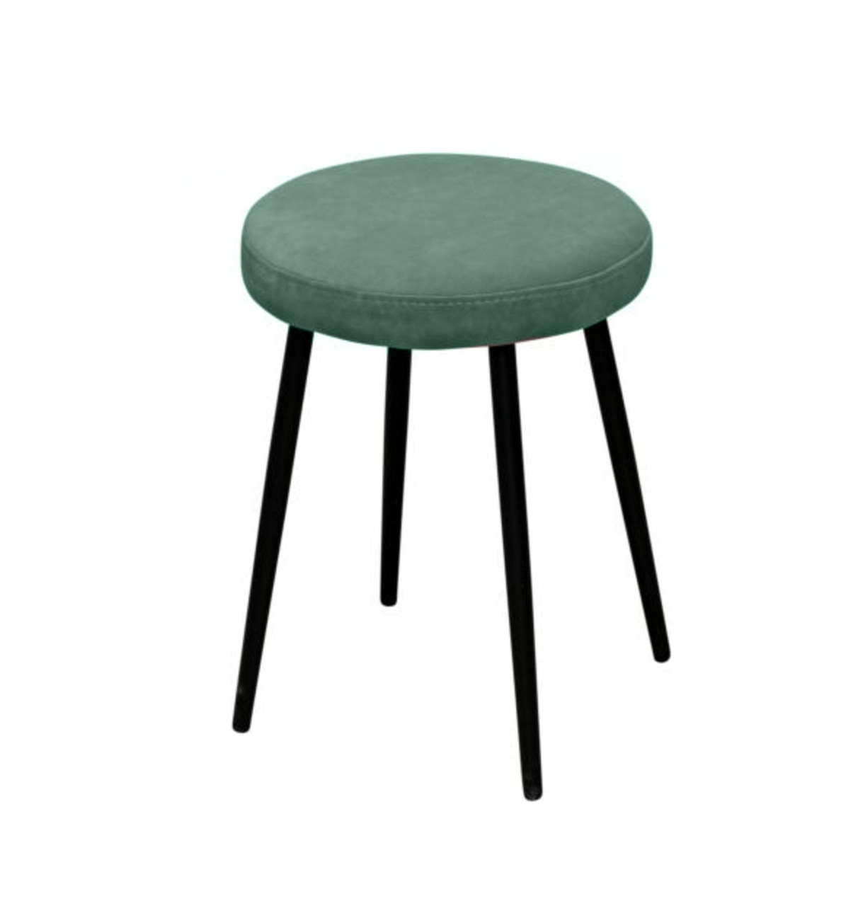 Табурет ДП3-07 "ПУФ КРУГЛЫЙ" велюр "Катания Изумруд"/черный матовый