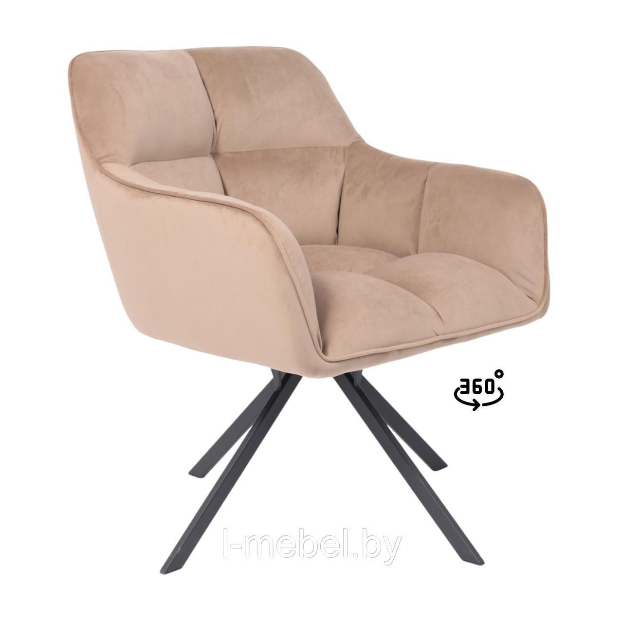 Кресло VIRGINIA, поворотное, велюр, капучино HCJ-11/черный