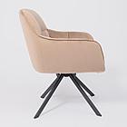 Кресло VIRGINIA, поворотное, велюр, капучино HCJ-11/черный, фото 2