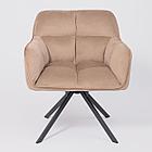 Кресло VIRGINIA, поворотное, велюр, капучино HCJ-11/черный, фото 5