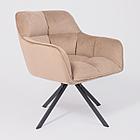 Кресло VIRGINIA, поворотное, велюр, капучино HCJ-11/черный, фото 6