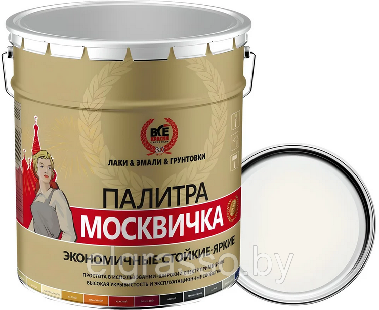 Грунт-эмаль Москвичка 3 в 1 "Мета-МБ", белая (RAL 9003), ведро 5 кг