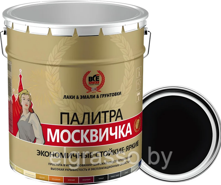 Грунт-эмаль Москвичка 3 в 1 "Мета-МБ", черная (RAL 9005), ведро 5 кг