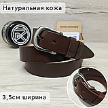Ремень женский 3,5см кожаный светло-коричневый, фото 7