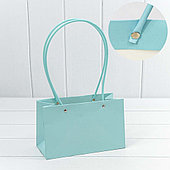 Пакет для цветов прямоугольный, 22*13.5*11 см, голубой