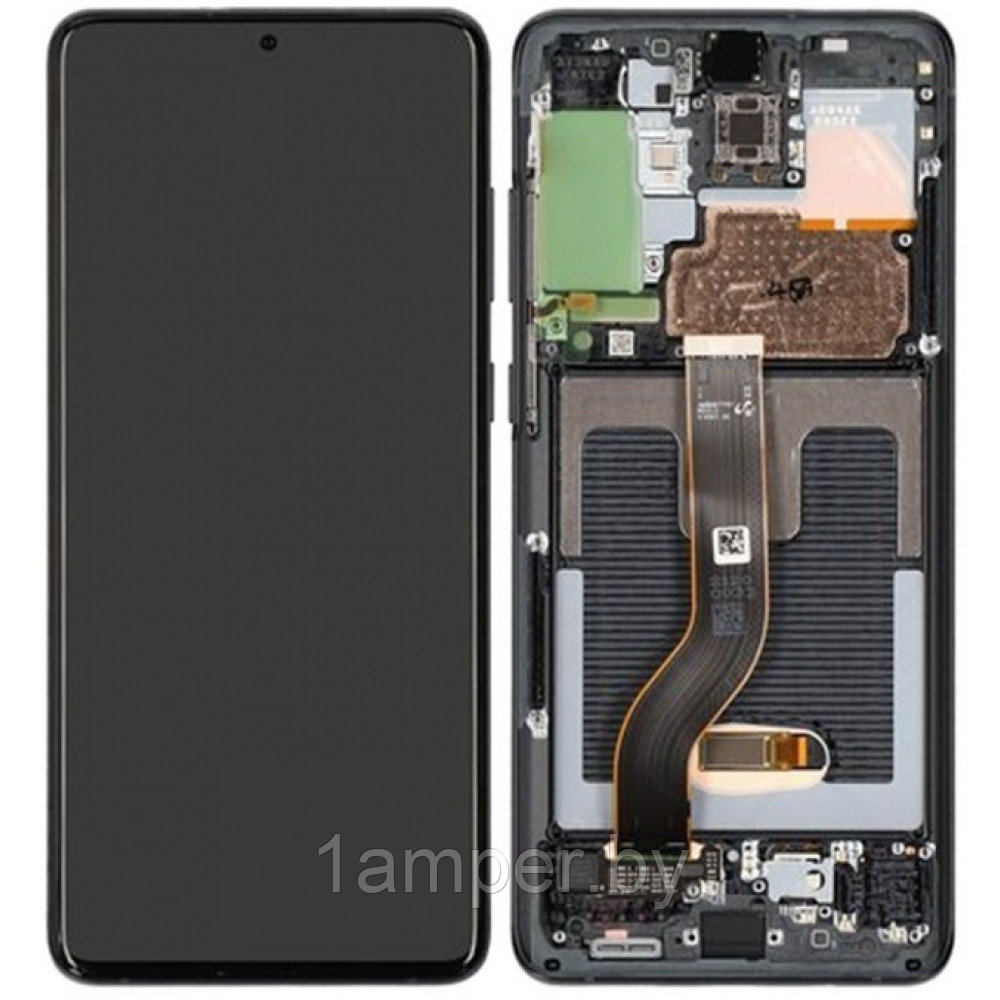 Дисплей для Samsung Galaxy S20 Ultra/G988 В сборе с тачскрином. С рамкой. Черный