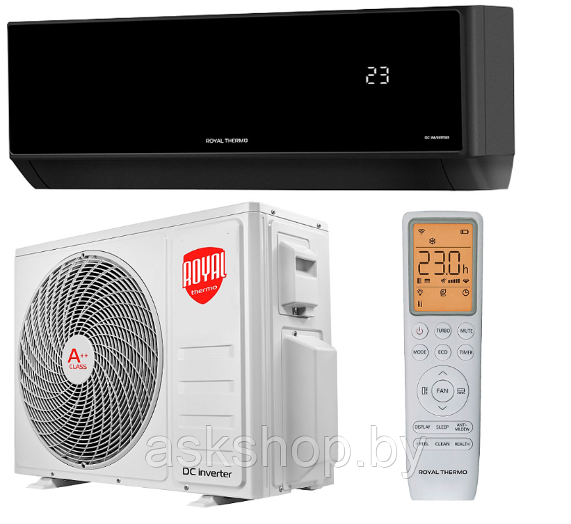 Сплит-система Royal Thermo Barocco DC RTBI-24HN8_V2/black комплект, трубы 1/4 + 1/2