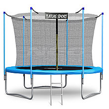 Батут Atlas Sport 252 см 8ft с внутренней сеткой и лестницей BLUE