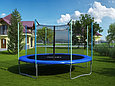 Батут Atlas Sport 374 см 12ft с внутренней сеткой и лестницей BLUE, фото 2