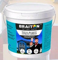 Краска водно-дисперсионная фасадная BRAITON Приоритет суперстойкая (1,3 кг.)