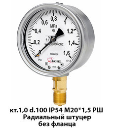 Манометры судовые ВТПСф-100-ОМ2, МВТПСф-100-ОМ2, МТПСф-100-ОМ2