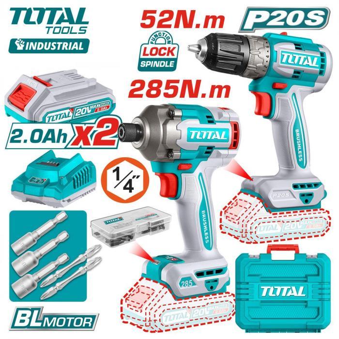 Набор аккумуляторного инструмента TOTAL TCKLI20272