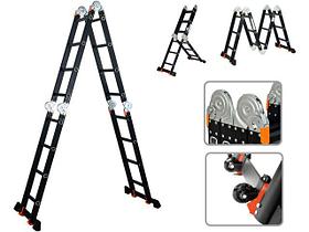 Лестница алюм. многофункц.4х4 ступ.(стрем.-229см,лестн.-465см) 13,8кг BLACK LINE STARTUL (ST9930-04)