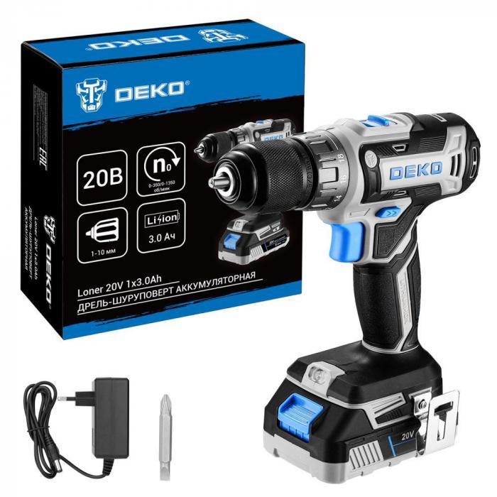 Дрель-шуруповерт аккумуляторная DEKO Loner 20V 085-1006