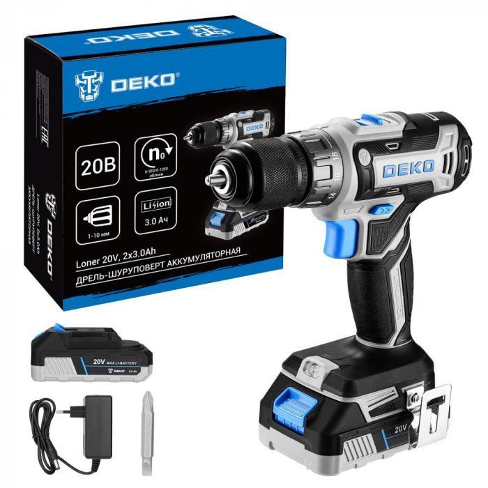 Дрель-шуруповерт аккумуляторная DEKO Loner 20V 085-1006
