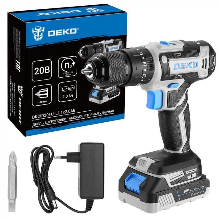 Дрель-шуруповерт аккумуляторная DEKO DKCID20FU-Li 083-1119