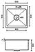 FABIA PROFI 505033 Мойка врезная 50х50 см, ДИЗАЙН толщина 3,0 х 0,8 мм, глубина 220 мм + большой сифон с, фото 3