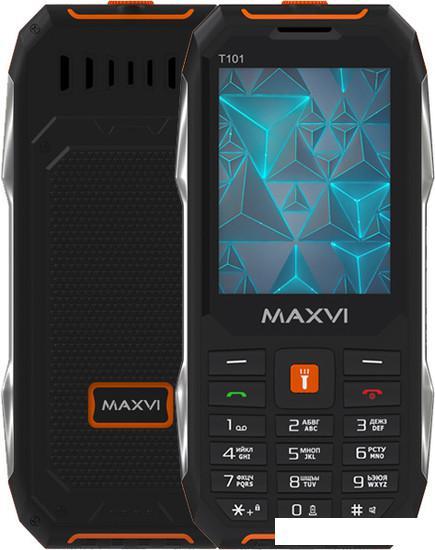 Кнопочный телефон Maxvi T101 (оранжевый)
