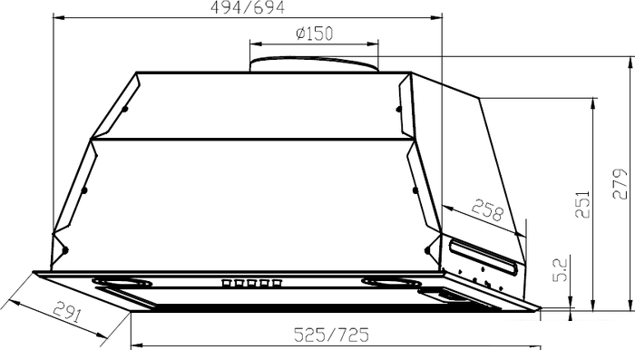 Кухонная вытяжка LEX GS Bloc P 900 (нержавеющая сталь), фото 2