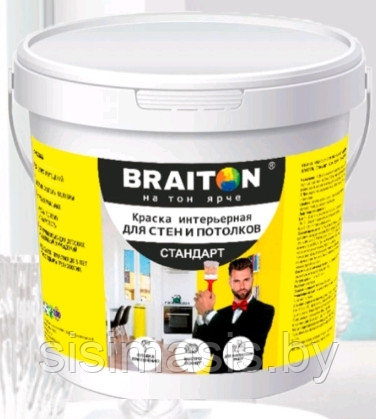 Краска водно-дисперсионная интерьерная BRAITON Стандарт для сухих помещений (3 кг.)