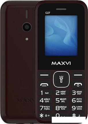 Кнопочный телефон Maxvi C27 (коричневый), фото 2
