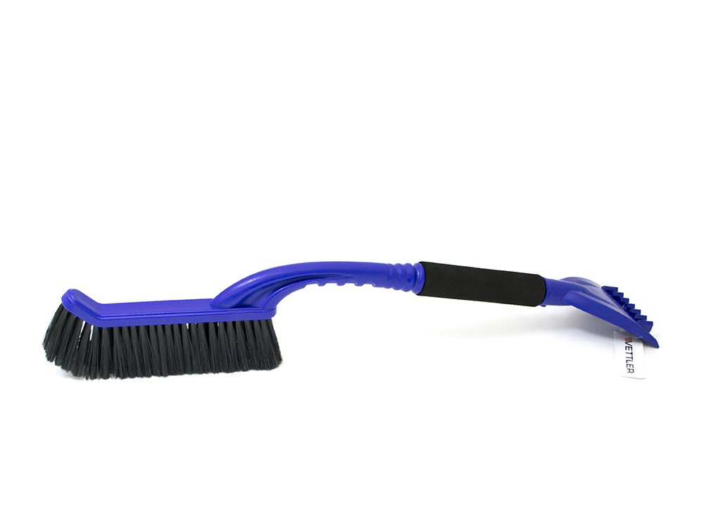 Щетка для снега со скребком 65см. Мягкая щетина, синяя